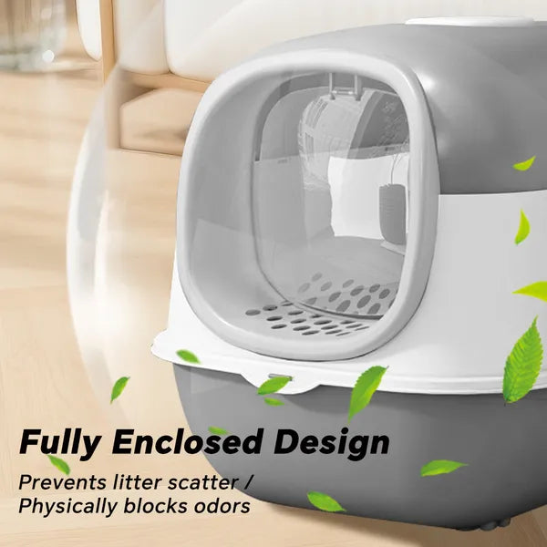 Self-Cleaning Cat Litter Box With Lid — Odor Control & Easy Cleanup