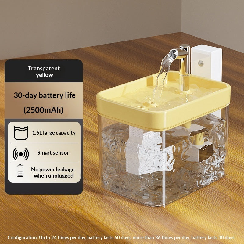 Smart Cat Water Fountain — Wireless Sensor, 1.5L Automatic Pet Drinking Dispenser