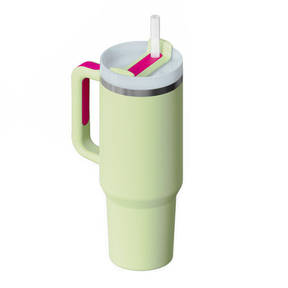 40 Oz Insulated Tumbler With Handle & Straw