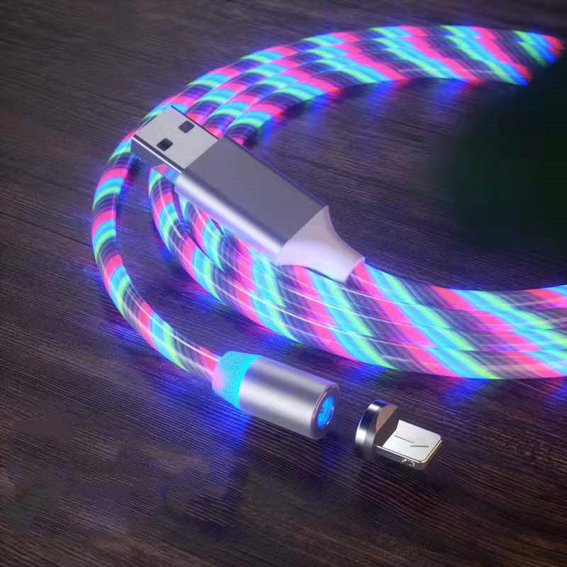 Magnetic LED Charging Cable — iPhone, Micro USB, Type-C & 3-in-1