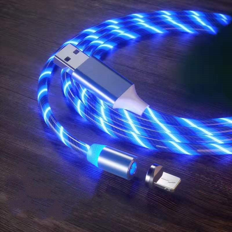 Magnetic LED Charging Cable — iPhone, Micro USB, Type-C & 3-in-1