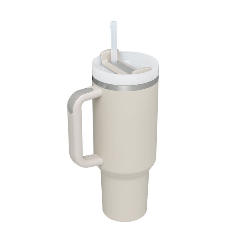 40 Oz Insulated Tumbler With Handle & Straw