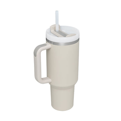 40 Oz Insulated Tumbler With Handle & Straw