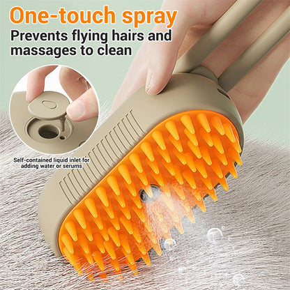 SteamGroom Pro™ — 3-in-1 Electric Steam Pet Brush
