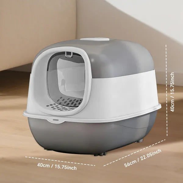 Self-Cleaning Cat Litter Box With Lid — Odor Control & Easy Cleanup