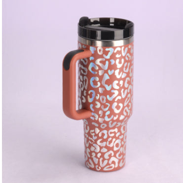 40 Oz Insulated Tumbler With Handle & Straw