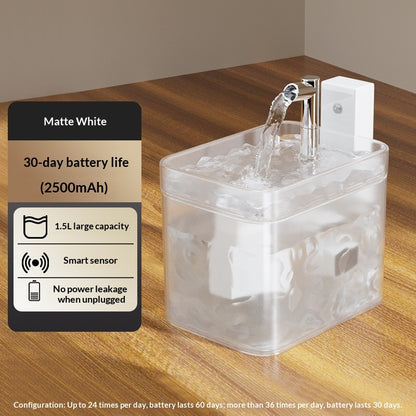 Smart Cat Water Fountain — Wireless Sensor, 1.5L Automatic Pet Drinking Dispenser