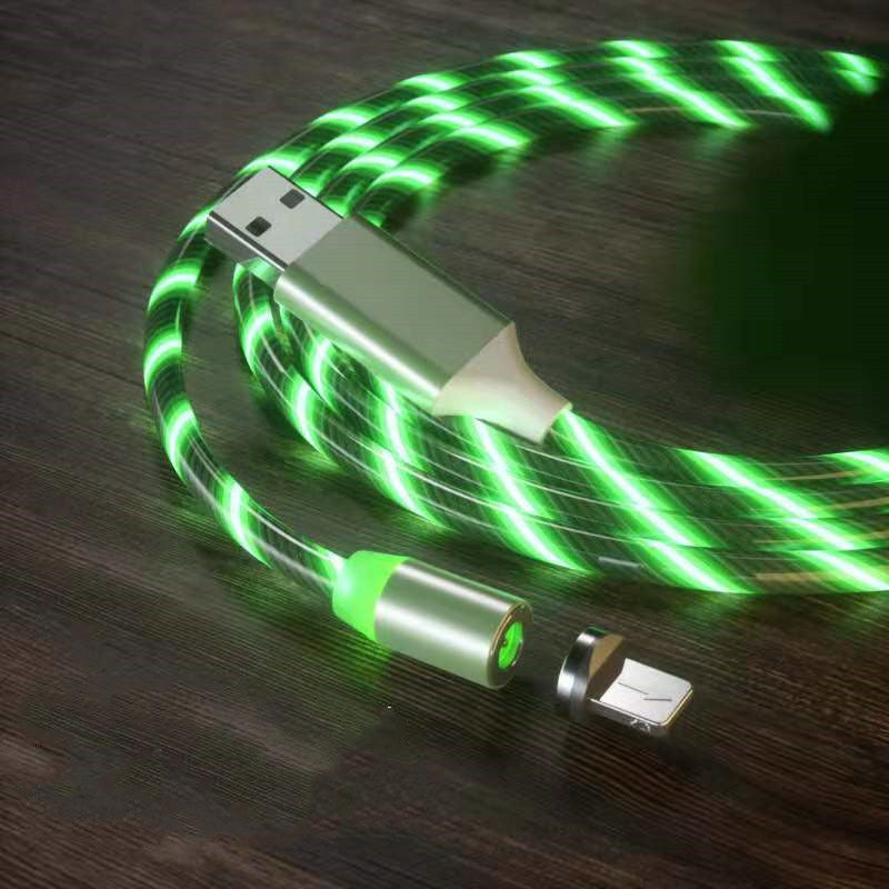 Magnetic LED Charging Cable — iPhone, Micro USB, Type-C & 3-in-1