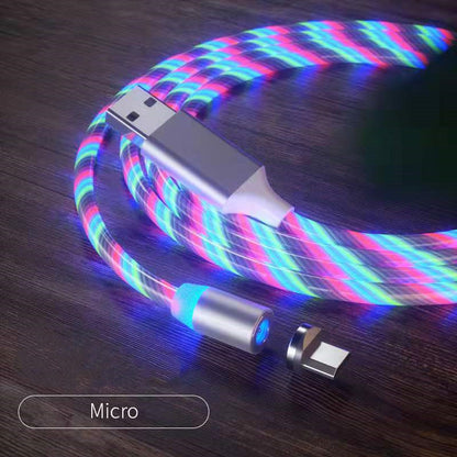 Magnetic LED Charging Cable — iPhone, Micro USB, Type-C & 3-in-1