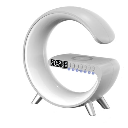 G-Shaped Smart LED Lamp — Bluetooth Speaker, Wireless Charger & Atmosphere Light