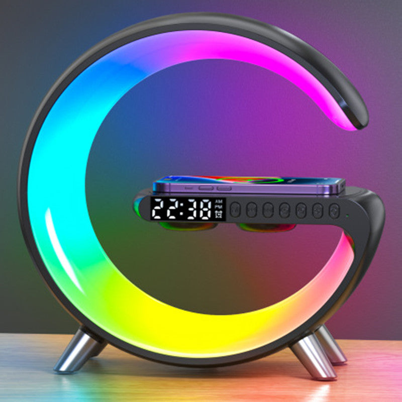 G-Shaped Smart LED Lamp — Bluetooth Speaker, Wireless Charger & Atmosphere Light