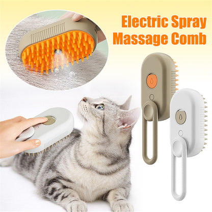 SteamGroom Pro™ — 3-in-1 Electric Steam Pet Brush