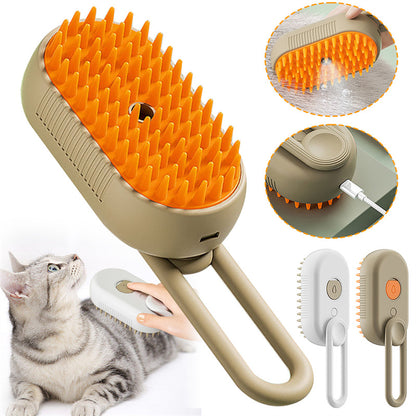 SteamGroom Pro™ — 3-in-1 Electric Steam Pet Brush