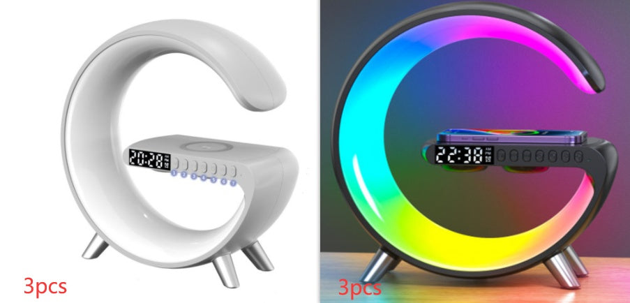 G-Shaped Smart LED Lamp — Bluetooth Speaker, Wireless Charger & Atmosphere Light