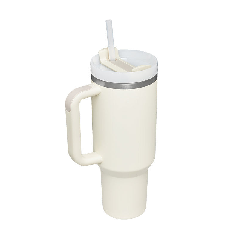 40 Oz Insulated Tumbler With Handle & Straw