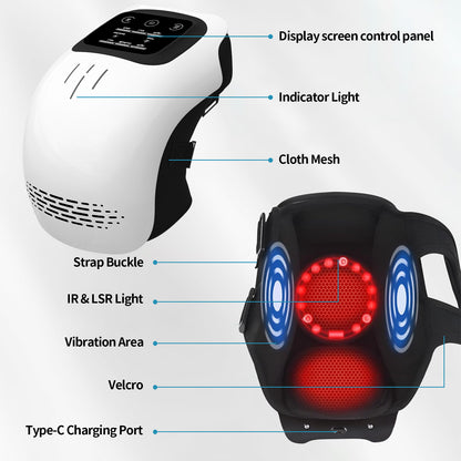 Electric Knee Massager — Infrared Heat, Vibration & Laser Pain Relief Device