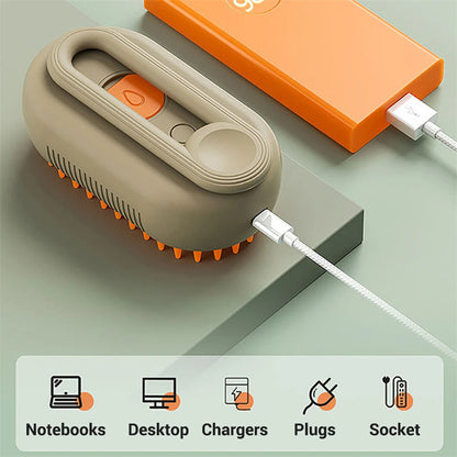 SteamGroom Pro™ — 3-in-1 Electric Steam Pet Brush