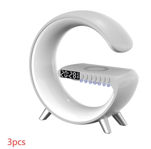 G-Shaped Smart LED Lamp — Bluetooth Speaker, Wireless Charger & Atmosphere Light