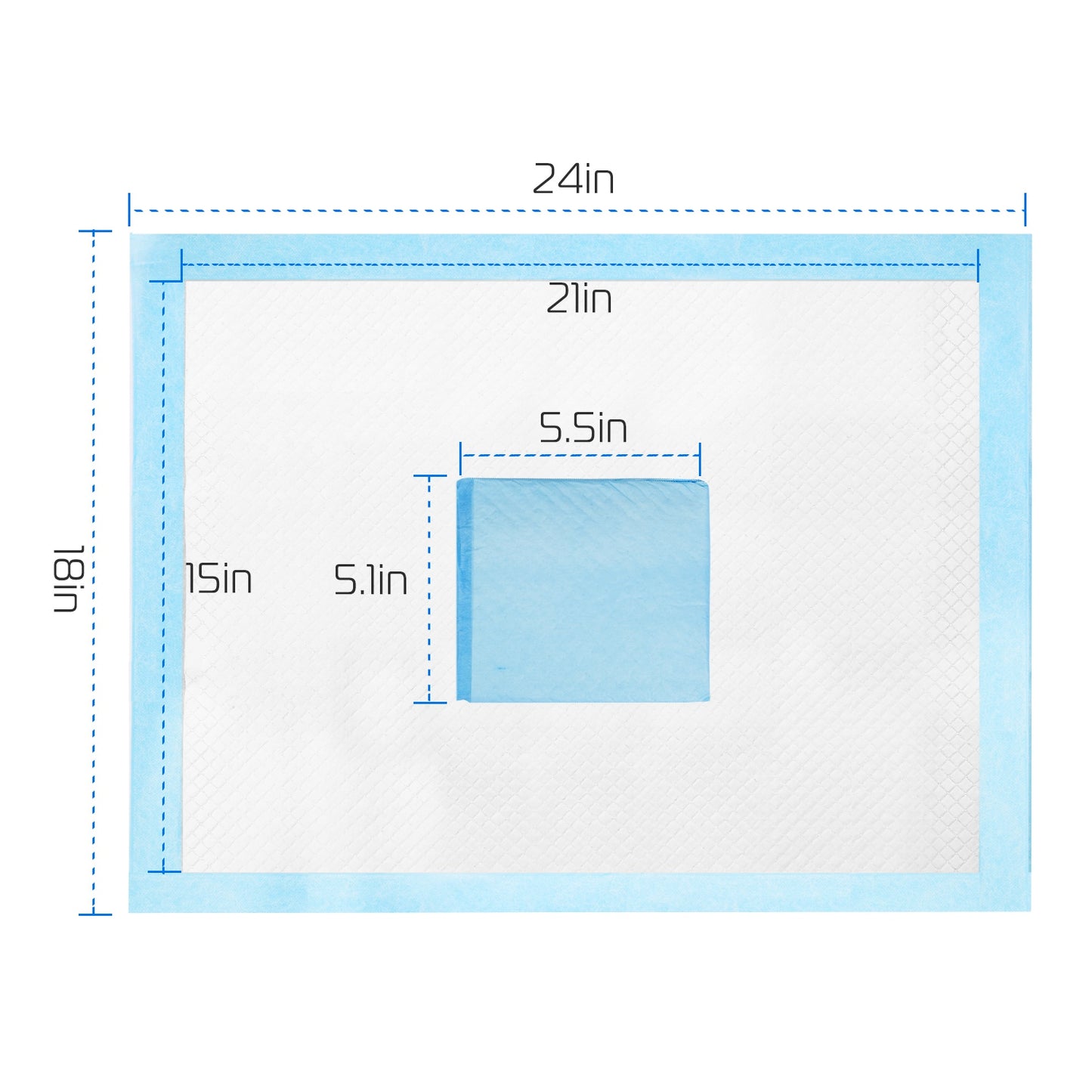 Dog Training Pads — 50 Pcs Puppy Pee Pads & Cat Wee Mats (24" x 18")