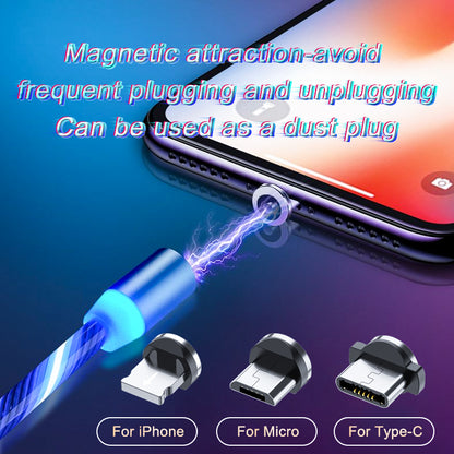 Magnetic LED Charging Cable — iPhone, Micro USB, Type-C & 3-in-1