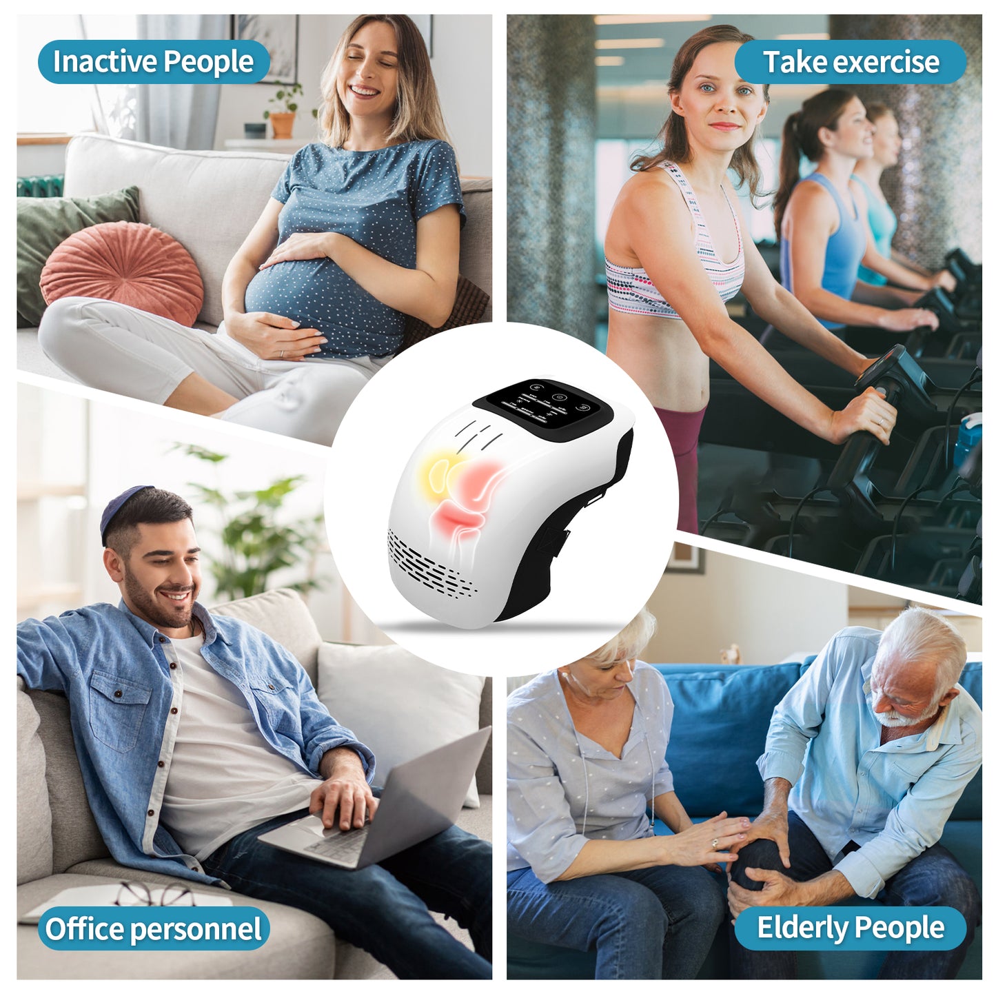 Electric Knee Massager — Infrared Heat, Vibration & Laser Pain Relief Device