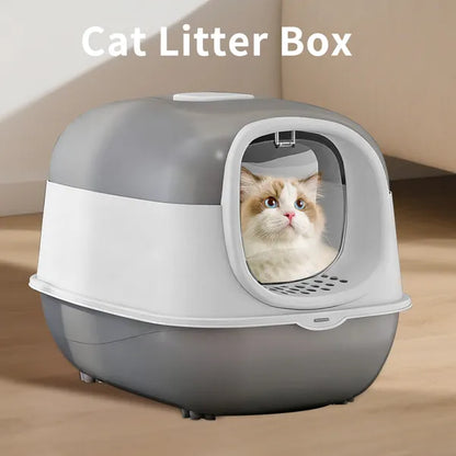 Self-Cleaning Cat Litter Box With Lid — Odor Control & Easy Cleanup