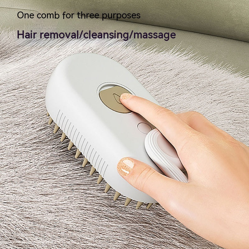 SteamGroom Pro™ — 3-in-1 Electric Steam Pet Brush