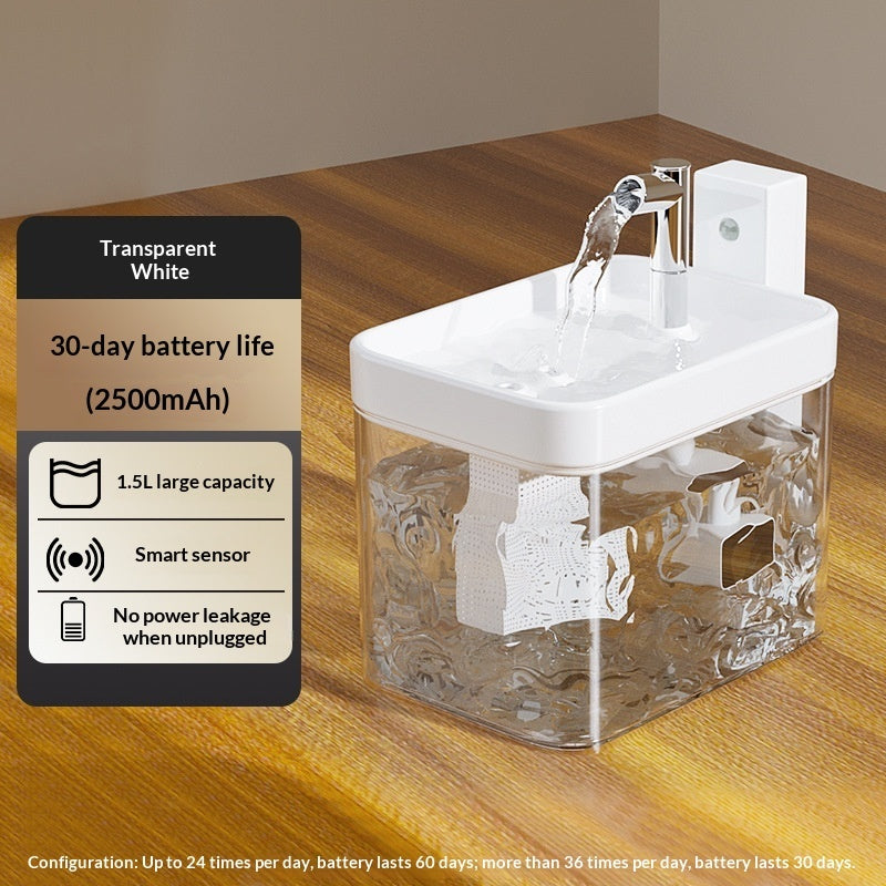 Smart Cat Water Fountain — Wireless Sensor, 1.5L Automatic Pet Drinking Dispenser