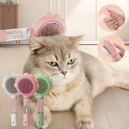 2-in-1 Self-Cleaning Pet Brush with Spray
