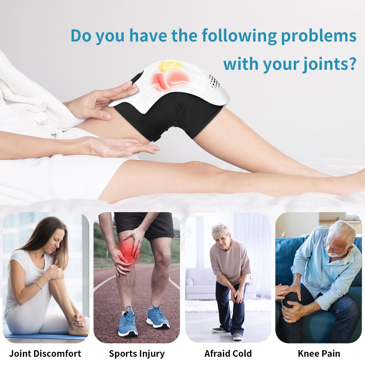 Electric Knee Massager — Infrared Heat, Vibration & Laser Pain Relief Device