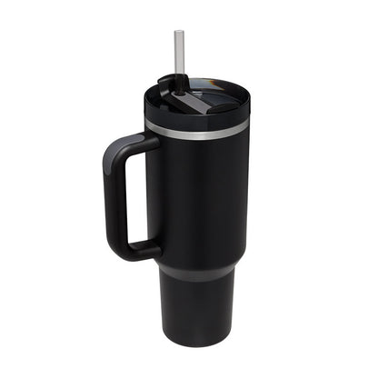 40 Oz Insulated Tumbler With Handle & Straw