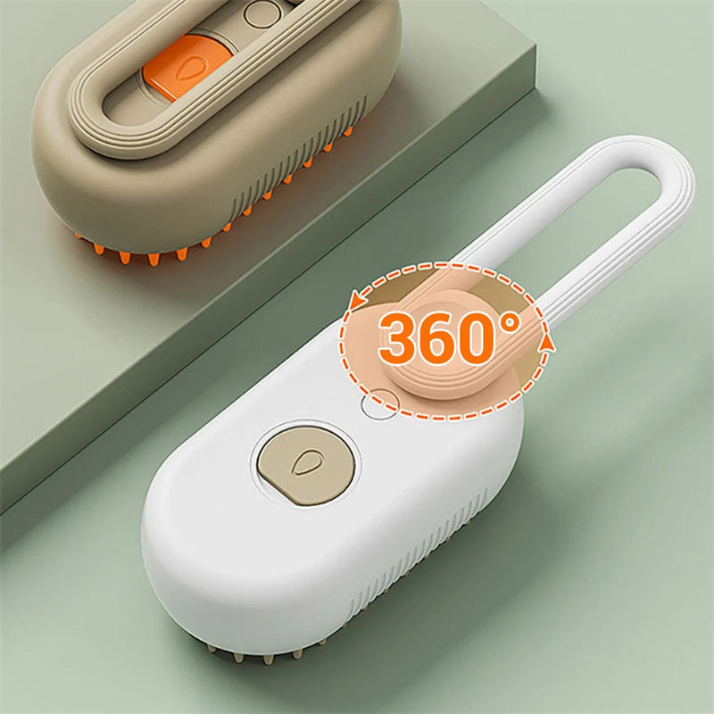 SteamGroom Pro™ — 3-in-1 Electric Steam Pet Brush